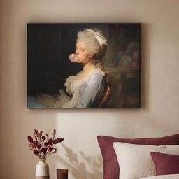 Vrouw - Barokjurk - Kauwgom Textielframe - compleet frame klein -sfeer1