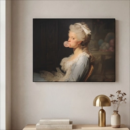 Vrouw - Barokjurk - Kauwgom Textielframe - compleet frame klein -sfeer2
