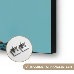 Vrouw - Blauw - Vlinder - Bloemen - Aesthetic Textielframe zwart klein -USP_ophangsysteemNL