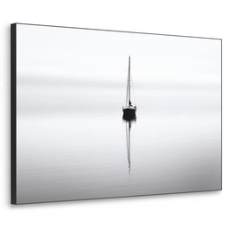 Zeilboot - Zwart - Water - Silhouet Textielframe zwart klein -3d