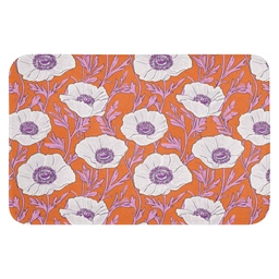 Bloemen - Grafisch - Oranje Badmat klein 997 -3d