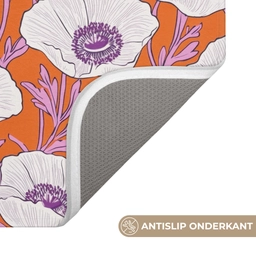 Bloemen - Grafisch - Oranje Badmat klein 997 -USP_AntislipNL