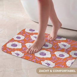 Bloemen - Grafisch - Oranje Badmat klein 997 -USP_ZachtNL