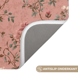 Botanisch - Bloemen - Roze Badmat klein 997 -USP_AntislipNL