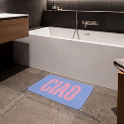 Ciao - Roze - Blauw - Golvend Badmat klein -sfeer3