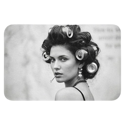 Edgy - Vrouw - Zwart - Wit Badmat klein -3d