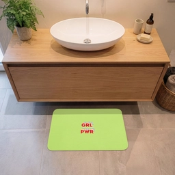 Grl pwr - Groen - Rood - 3D Badmat klein -sfeer1