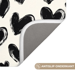 Hartjes - Patroon - Zwart Badmat klein 997 -USP_AntislipNL