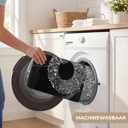 WC - Toilet papier - Zwart wit - Glitters Badmat klein -USP_WasbaarNL