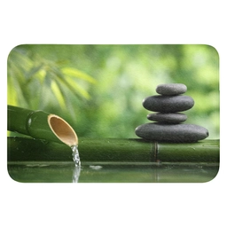 Zen - Stenen - Groen - Natuur - Bamboe Badmat klein -3d