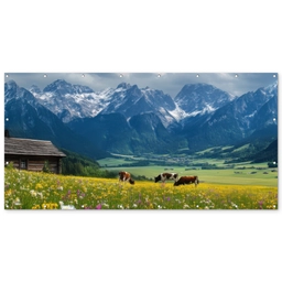 Alpen - Weide - Bergen - Koeien Balkonbeschermer Duitsland klein -zz_3d