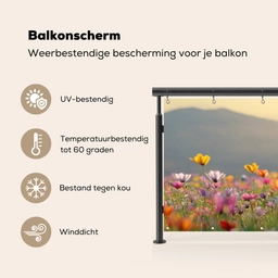 Bloemenveld - Bergen - Zonlicht - Bloemen Balkonbeschermer Duitsland klein -specs_NL