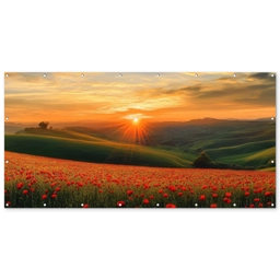Klaprozen - Bloemen - Heuvels - Zonsondergang Balkonbeschermer Duitsland klein -zz_3d
