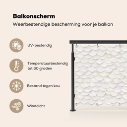 Schubben - Wit - Elegant Balkonbeschermer Duitsland klein 596 -specs_NL
