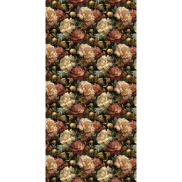 Bloemen - Barok - Patroon - Roze - Crème Behang Vlies klein 1076 -3d_website