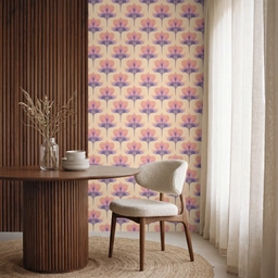 Botanisch - Patroon - Pastel Behang Vlies klein 1076 -sfeer1