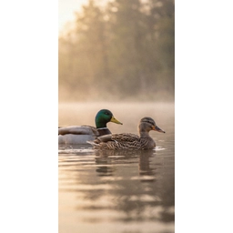 Eenden - Water - Mist - Natuur Behang Vlies klein -3d_website