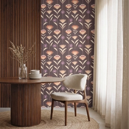 Elegant - Retro - Bruin Behang Vlies klein 1076 -sfeer1