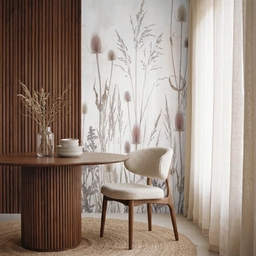Weidebloemen - Design - Sepia Behang Vlies klein -sfeer1