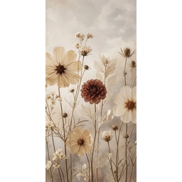 Wilde bloemen - Botanisch - Vintage - Natuur - Rustiek Behang Vlies klein -3d_website