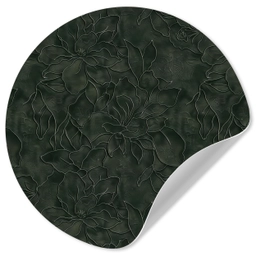Bloemen - Lijnen - Groen Wandcirkel behangsticker klein 186 -3d