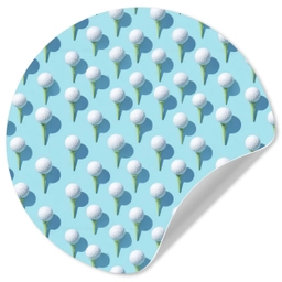 Golf - Ballen - Blauw Wandcirkel behangsticker klein 186 -3d