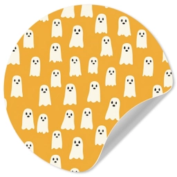 Halloween - Spookjes - Oker Wandcirkel behangsticker klein 186 -3d
