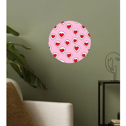 Hartjes - Patroon - Rood Wandcirkel behangsticker klein 186 -sfeer2