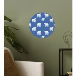 IJsbeer - Patroon - Blauw Wandcirkel behangsticker klein 186 -sfeer2