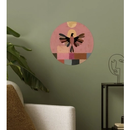 Illustratie - Vogel - Vlakken - Kleurrijk Wandcirkel behangsticker klein -sfeer2