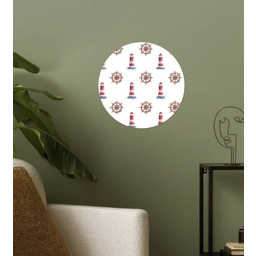 Nautisch - Klassiek - Rood Wandcirkel behangsticker klein 186 -sfeer2