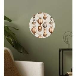 Safari - Luchtballonen - Taupe Wandcirkel behangsticker klein 186 -sfeer2