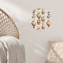 Safari - Luchtballonen - Taupe Wandcirkel behangsticker klein 186 -sfeer4