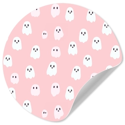 Spookjes - Patroon - Roze Wandcirkel behangsticker klein 186 -3d