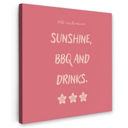 BBQ - Quote - Roze - Zomer Tuinposter op houten frame 2 cm dik middel -3d