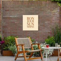 Oranje - Quote - Sun Tuinposter op houten frame 2 cm dik middel -sfeer3