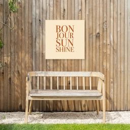 Oranje - Quote - Sun Tuinposter op houten frame 2 cm dik middel -sfeer4