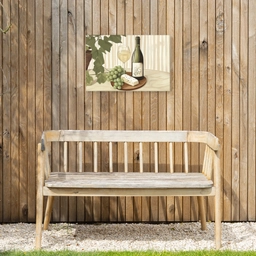 Wijn - Druiven - Kaas - Bladeren Tuinposter op houten frame 2 cm dik klein -sfeer4