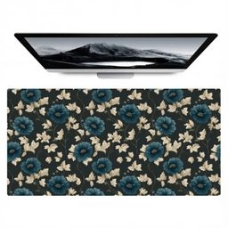 Botanisch - Bloemen - Blauw Muismat XXL klein 681 -zzz3d