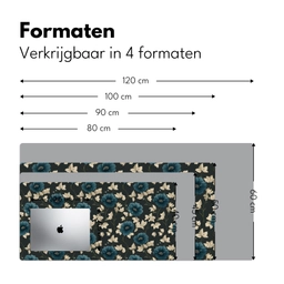 Botanisch - Bloemen - Blauw Muismat XXL klein 681 -sfeer5