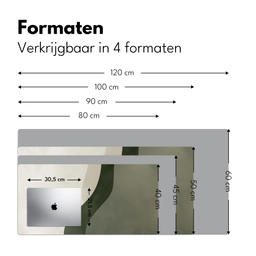 Japandi - Groen - Abstract - Modern Muismat XXL klein -sfeer5