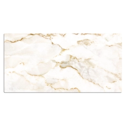 Marmer - Kalk - Goud - Luxe - Marmerlook - Wit Muismat XXL klein -3d_leeg