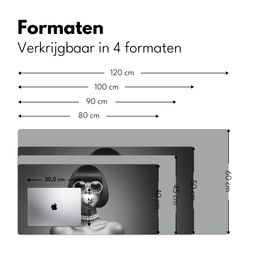 Vrouw - Zwart Wit - Ketting - Zonnebril Muismat XXL klein -sfeer5