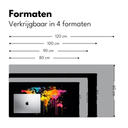 Wereldkaart - Verf - Kleurrijk - Graffiti - Wereld Muismat XXL klein -sfeer5