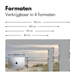 Zandstrand - Bewolkt - Duinen Muismat XXL klein -sfeer5