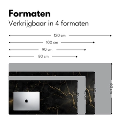 Zwart marmer - Gouden aders - Klassiek Muismat XXL klein -sfeer5