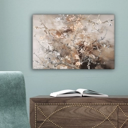 Amandelbloesem - Kunst - Van Gogh - Beige - Abstract canvas 2cm klein -sfeer4