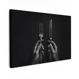 Bestek - Zwart - Wit canvas 2cm klein -z3d