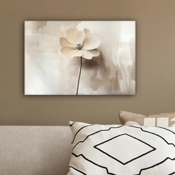 Bloem - Beige - Verf - Schaduw canvas 2cm klein -sfeer3