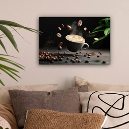Cappuccino - Kop - Bonen - Bruin canvas 2cm klein -sfeer1